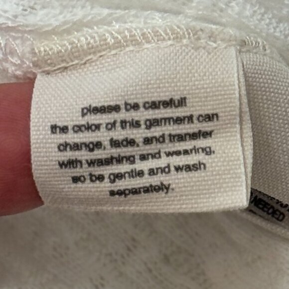 We The Free Waffle Tee Women's Size Large Ivory South Side Tee V-Neck Longline - Picture 5 of 10